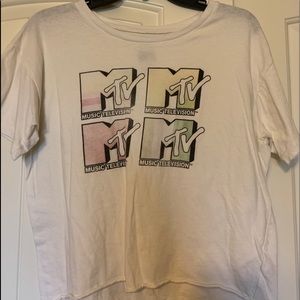 cropped mtv graphic t shirt